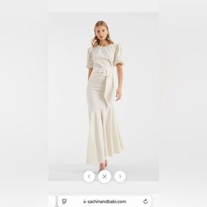 NWT Sachin & Babi Camila Ivory Crepe Ruched Mermaid Dress - size 8 retails $650